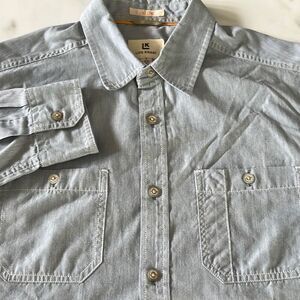 Life Khaki Slim Fit Double Pocket Button Front Shirt Mens M